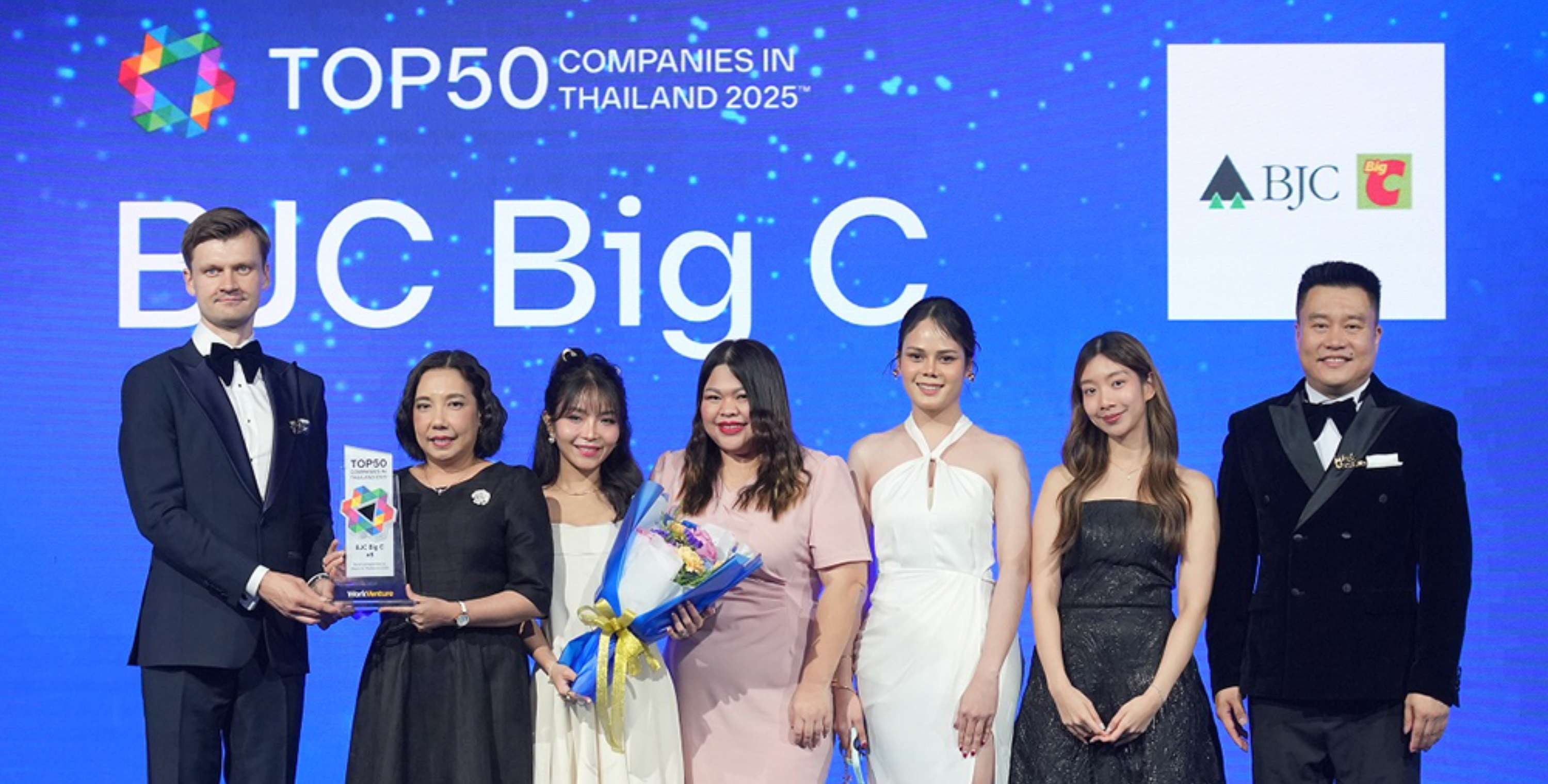 กลุ่มบีเจซี บิ๊กซี คว้าลำดับที่ 8 จาก “Top50 Companies in Thailand 2025”  บริษัทที่คนรุ่นใหม่อยากร่วมงานมากที่สุด จาก WorkVenture